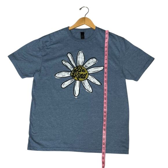 Be Kind Heather Blue Flower T-Shirt Adult Size Large - Picture 4 of 7